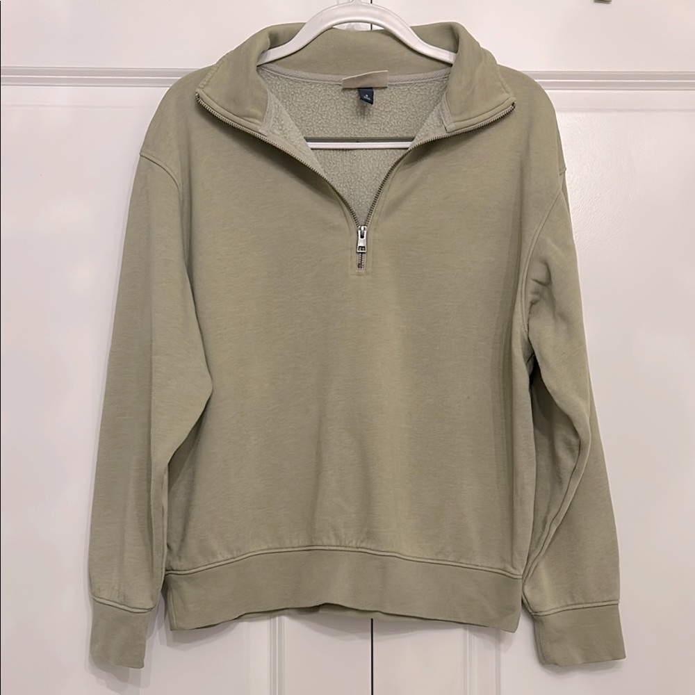 Green Quarter-Zip Pullover